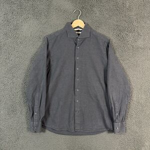 Suitsupply Shirt Mens 15.5 Gray Extra Slim Fit Spread Collar Long Sleeve